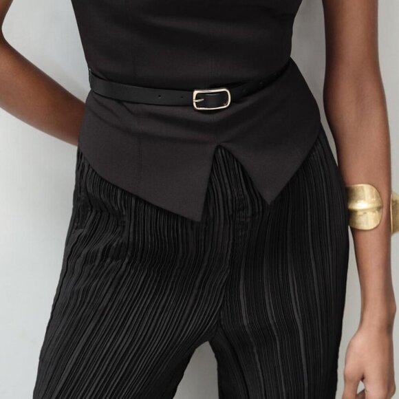Zara BELTED MIXED PLEATED JUMPSUIT Size-M NEW WITH TAG! - Picture 2 of 7